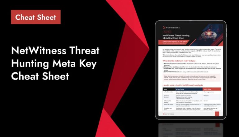 NetWitness Threat Hunting Meta Key Cheat Sheet Featured Image
