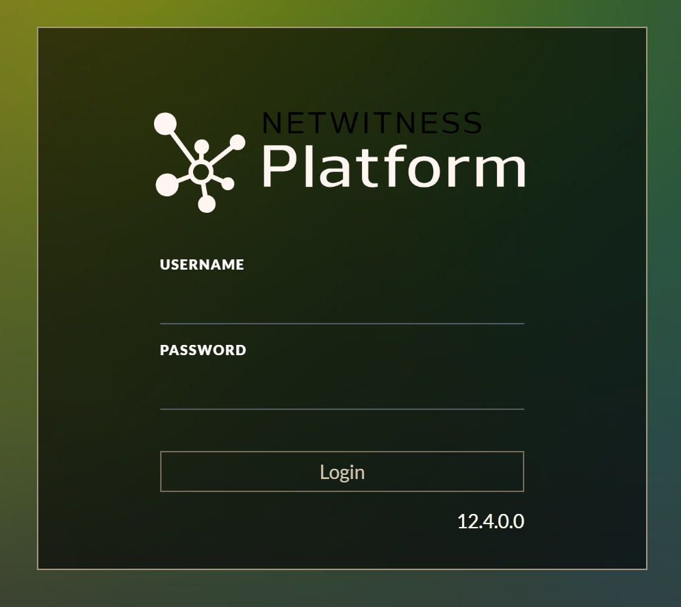 a screenshot of a NetWitness log in page